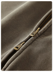 Men's Genuine Leather Jacket French 1.8mm Thick Sheepskin High-grade Embroidery