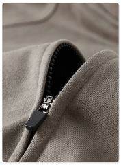 Custom Men Streetwear Heavyweight Grey Blank Boxy 450 Gsm Zip Up Hoodie 100% Cotton