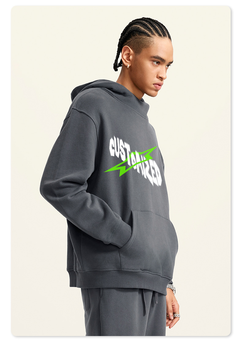 Custom Streetwear Fleece Hoodies High Weight Pullover Hoodie Men