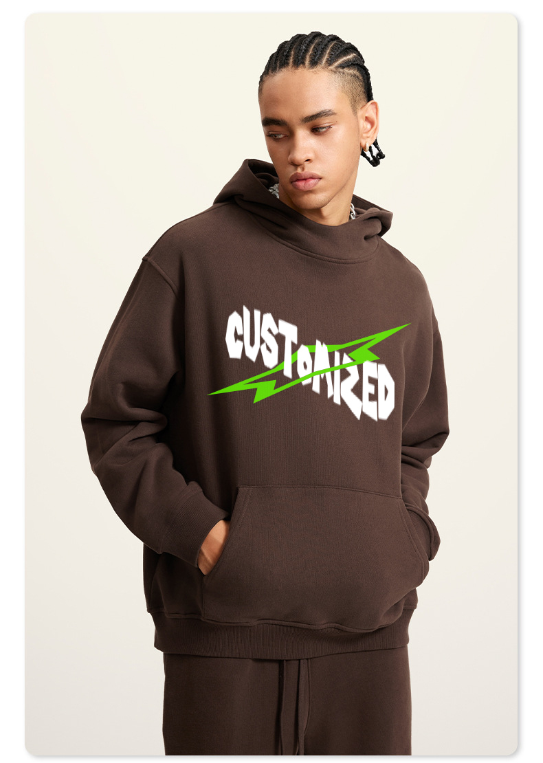Custom Streetwear Fleece Hoodies High Weight Pullover Hoodie Men
