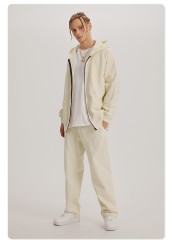 Custom Men Streetwear Heavyweight Grey Blank Boxy 450 Gsm Zip Up Hoodie 100% Cotton