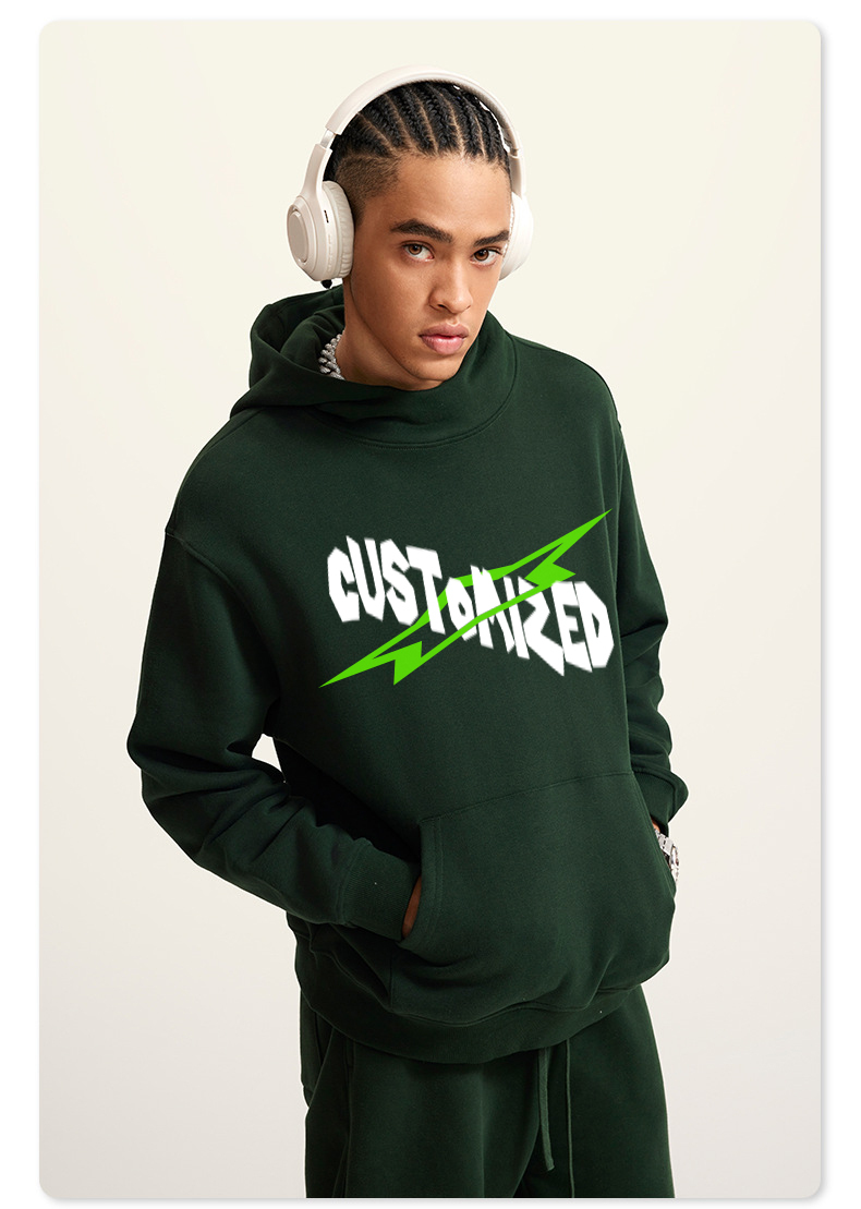 Custom Streetwear Fleece Hoodies High Weight Pullover Hoodie Men