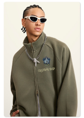 Men's Genuine Leather Jacket French 1.8mm Thick Sheepskin High-grade Embroidery