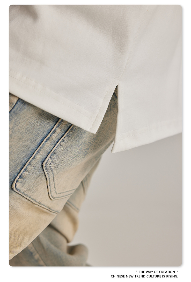 Custom Men's Sweatshirt Boxy Fitting Mock Neck Cotton Crewneck Streetwear Men's Hoodies & Sweatshirts Color-blocking sweatshirt