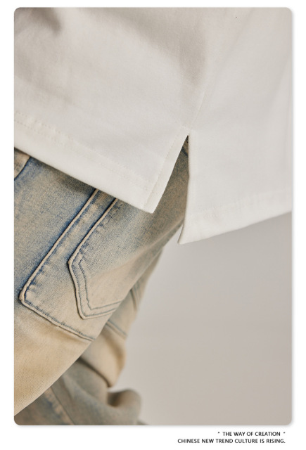 Custom Men's Sweatshirt Boxy Fitting Mock Neck Cotton Crewneck Streetwear Men's Hoodies & Sweatshirts Color-blocking sweatshirt