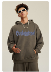 Fashion Design Oem Custom Printed Pullover 400gsm Fleece Sweatshirt Thick Oversized Boxy Fit Cropped Hoodie For Men