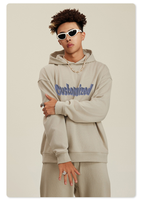 Fashion Design Oem Custom Printed Pullover 400gsm Fleece Sweatshirt Thick Oversized Boxy Fit Cropped Hoodie For Men