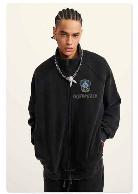 Men's Genuine Leather Jacket French 1.8mm Thick Sheepskin High-grade Embroidery