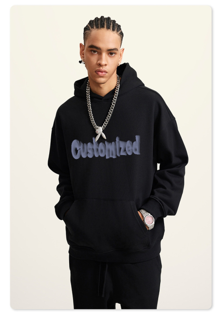 Fashion Design Oem Custom Printed Pullover 400gsm Fleece Sweatshirt Thick Oversized Boxy Fit Cropped Hoodie For Men