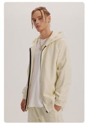 Custom Men Streetwear Heavyweight Grey Blank Boxy 450 Gsm Zip Up Hoodie 100% Cotton