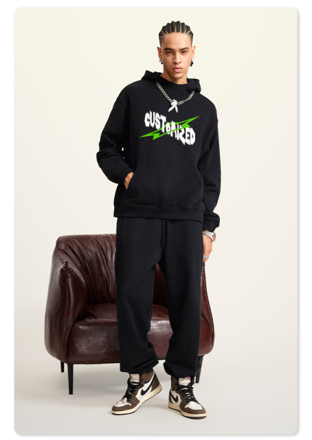 Custom Streetwear Fleece Hoodies High Weight Pullover Hoodie Men