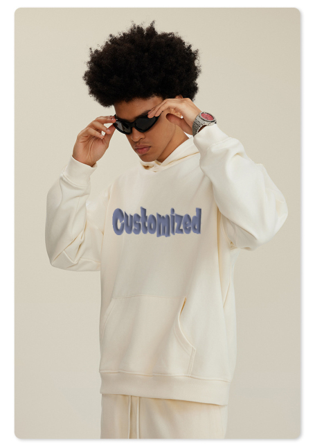 Fashion Design Oem Custom Printed Pullover 400gsm Fleece Sweatshirt Thick Oversized Boxy Fit Cropped Hoodie For Men