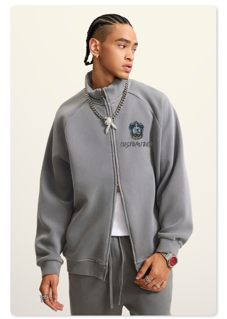 Men's Genuine Leather Jacket French 1.8mm Thick Sheepskin High-grade Embroidery