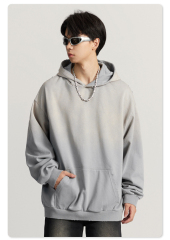 Wholesale Baggy Street Style Vintage Wash Acid Baggy Hoodies Custom Logo Heavyweight Distressed Oversized Hoodies