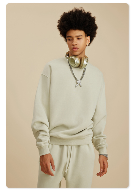 Hot Sale 440 Gsm Heavy Weight French Terry Pullover Sweater Wholesale Custom Logo Crew Neck Sweatshirt