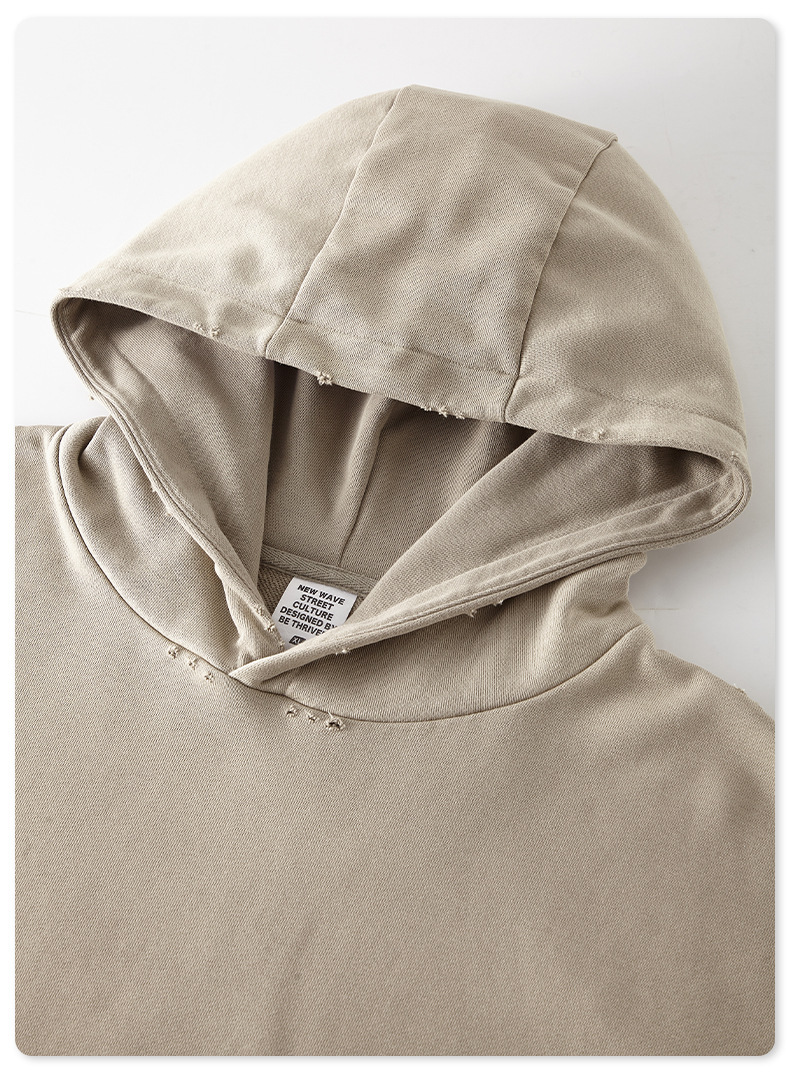 Wholesale Baggy Street Style Vintage Wash Acid Baggy Hoodies Custom Logo Heavyweight Distressed Oversized Hoodies