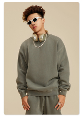 Hot Sale 440 Gsm Heavy Weight French Terry Pullover Sweater Wholesale Custom Logo Crew Neck Sweatshirt