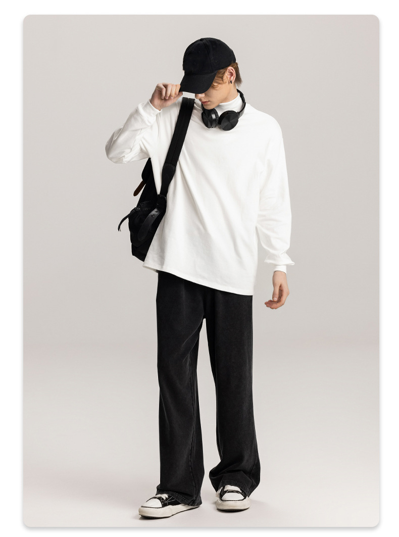 New Arrivals Custom Solid Color Germany Velvet Plus Size Mock Neck Sweatshirts Undershirt For Men