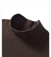 New Arrivals Custom Solid Color Germany Velvet Plus Size Mock Neck Sweatshirts Undershirt For Men