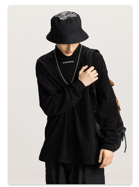 New Arrivals Custom Solid Color Germany Velvet Plus Size Mock Neck Sweatshirts Undershirt For Men