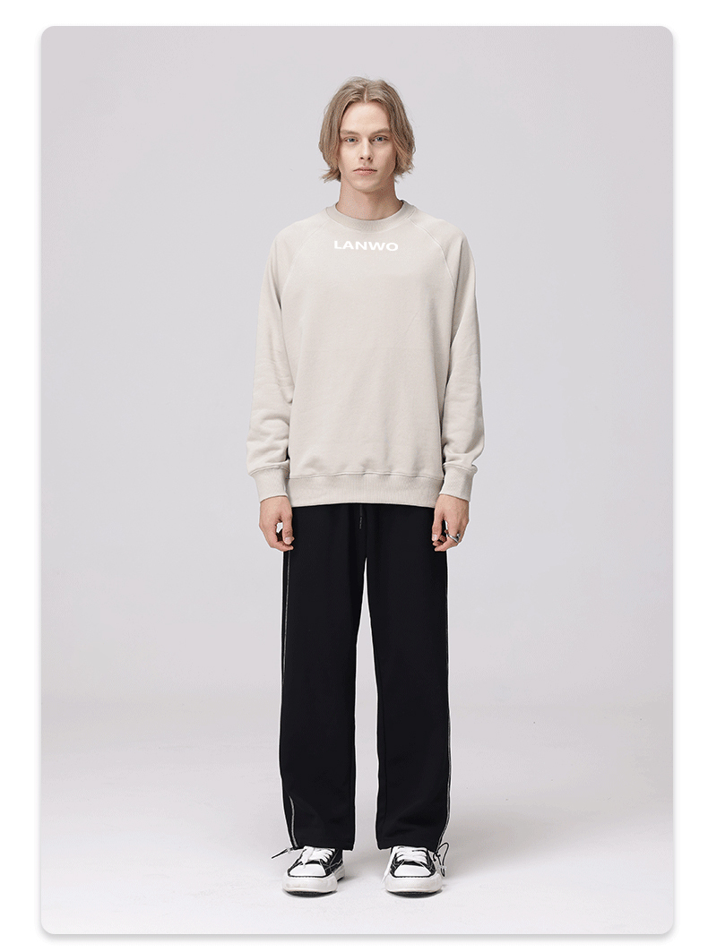 2024 Oversize Hip Hop Boxy Fit Blank Sweatshirts Crew Neck Heavy Cotton Polyester Crewneck Custom Sweatshirt For Men