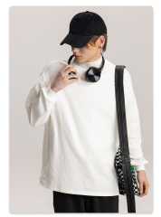 New Arrivals Custom Solid Color Germany Velvet Plus Size Mock Neck Sweatshirts Undershirt For Men