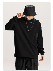 New Arrivals Custom Solid Color Germany Velvet Plus Size Mock Neck Sweatshirts Undershirt For Men