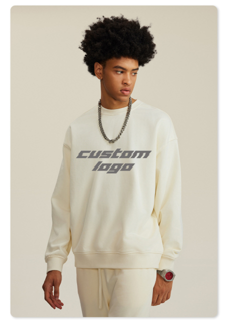 15 Years Factory Custom Crew Neck Sweatshirt Hoodies Plus Size Blank Heavyweight Crew Neck Cotton Sweatshirt For Mens