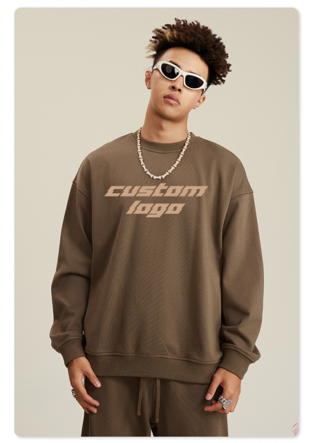 15 Years Factory Custom Crew Neck Sweatshirt Hoodies Plus Size Blank Heavyweight Crew Neck Cotton Sweatshirt For Mens