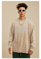 High Quality Custom Cotton Acid Wash T-shirt Oversized Retro Mineral Wash Tshirt Heavy Relaxed Vintage Long Sleeve T Shirt