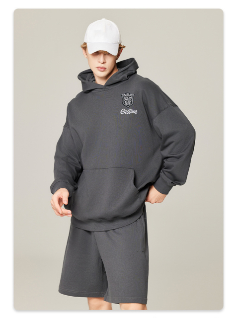 100%Cotton Knitted Regular Fit Long Sleeves Yellow Hooded Reflective Hoodies