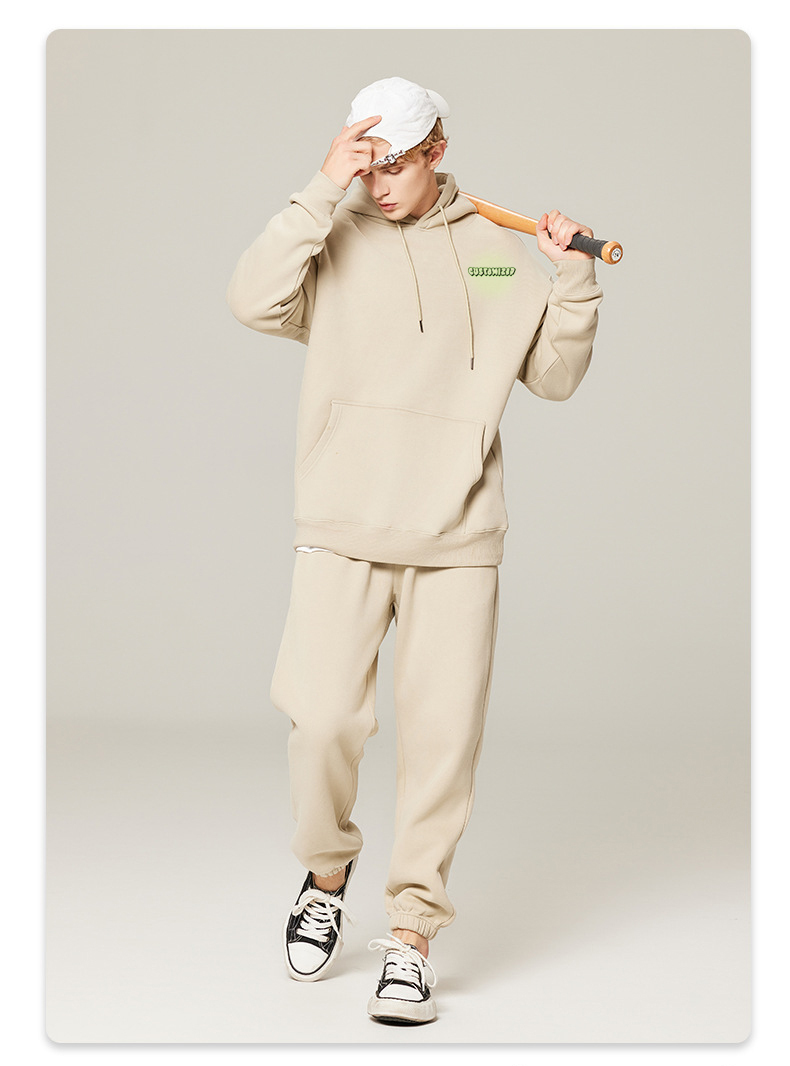 Custom Luxury Men'S Heavy Weight Cotton Oversized Hoodie Drop Shoulder Pant Suit Blank Casual Streetwear Tracksuits For Men