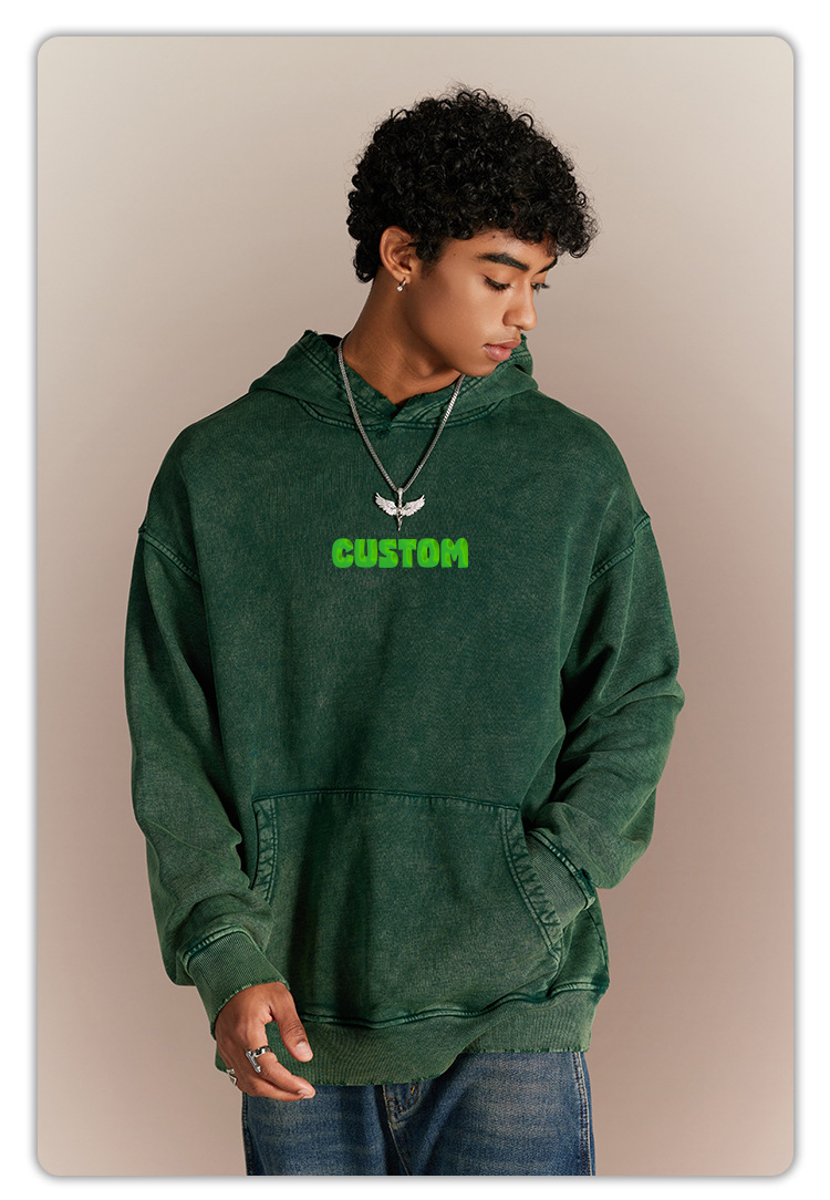 Custom Unisex Puff Print Cotton Polyester Streetwear Fleece Embroidered Mens Heavyweight High Quality 450 Gsm Essentials Hoodie