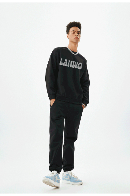 Custom Men's Sweatshirt Boxy Fitting Mock Neck Cotton Crewneck Streetwear Men's Hoodies & Sweatshirts