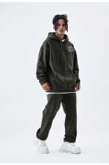 Heavyweight Boxy Casual Stylish French Terry Mens Embossed Hoodies With Dropstring 450 Gsm