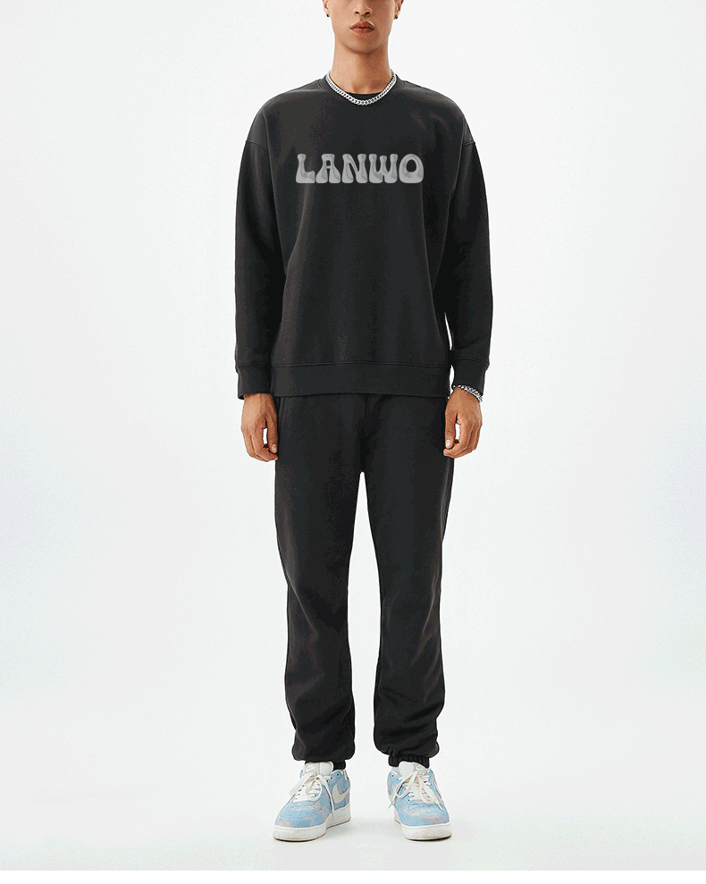 Custom Men's Sweatshirt Boxy Fitting Mock Neck Cotton Crewneck Streetwear Men's Hoodies & Sweatshirts