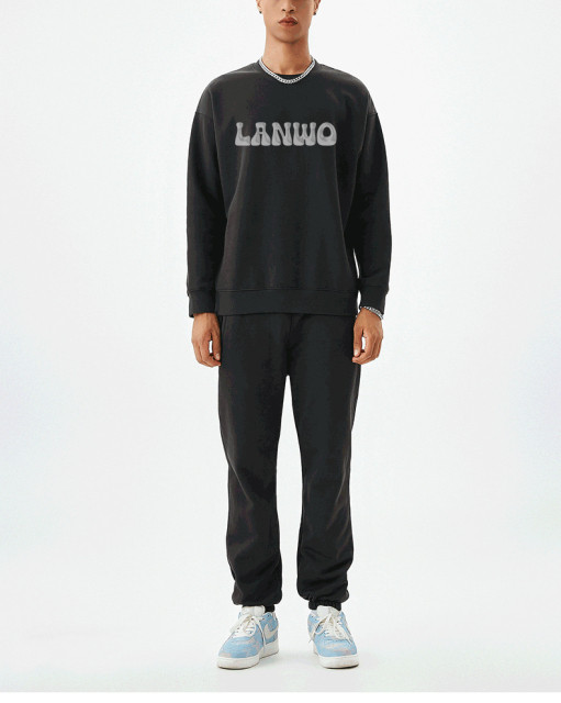 Custom Men's Sweatshirt Boxy Fitting Mock Neck Cotton Crewneck Streetwear Men's Hoodies & Sweatshirts