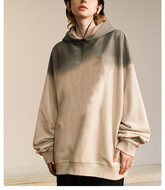 Heavyweight French Terry Cotton Hoodie Tie Dye Hoodie Men Oversized Unisex Hoodie Acid Wash Sun Faded