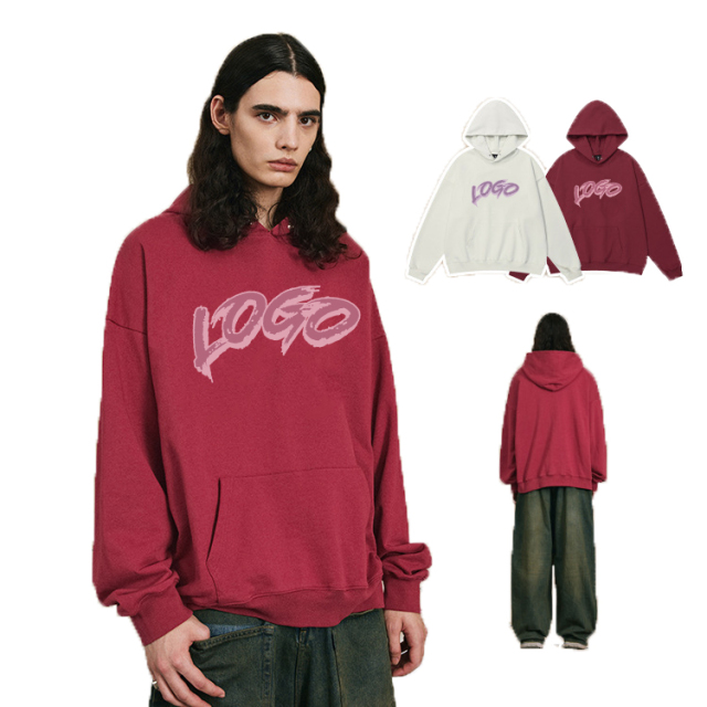 Custom New Style Pullover Loose High Quantity Dropped Shoulder 100% Cotton Hoodie