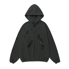 Wholesale street style hip hop patch crewneck black oversized t-shirt for men