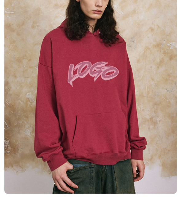 Custom New Style Pullover Loose High Quantity Dropped Shoulder 100% Cotton Hoodie