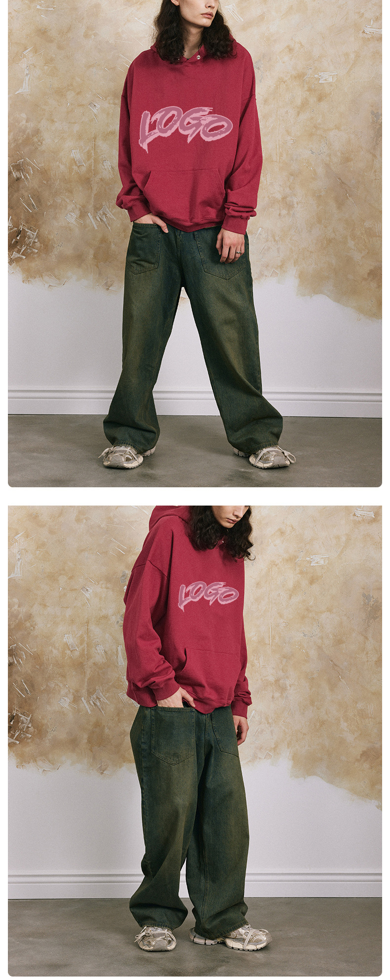 Custom New Style Pullover Loose High Quantity Dropped Shoulder 100% Cotton Hoodie