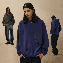 Wholesale street style hip hop patch crewneck black oversized t-shirt for men