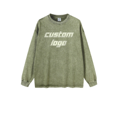 Customized Design Acid Washed Non-fleece Hoodies Long Sleeves Oversize Sweatshirts 3color Washed Hoodies Custom Design