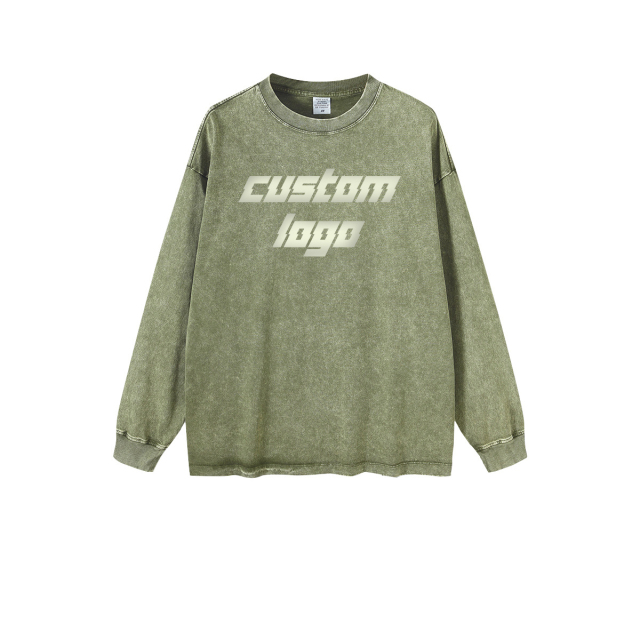 Customized Design Acid Washed Non-fleece Hoodies Long Sleeves Oversize Sweatshirts 3color Washed Hoodies Custom Design