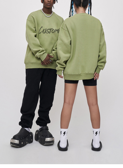 100% Cotton Pullover Hoodies Long-Sleeved Sports Crew-Neck Letters Printed Unisex Sweatshirt