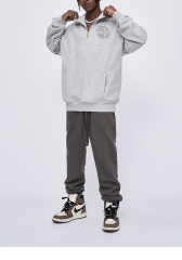 Mens Hoodies Heavyweight High Quality Anti-Shrink 100% Cotton White Puff Print Custom Hoodies Zipper