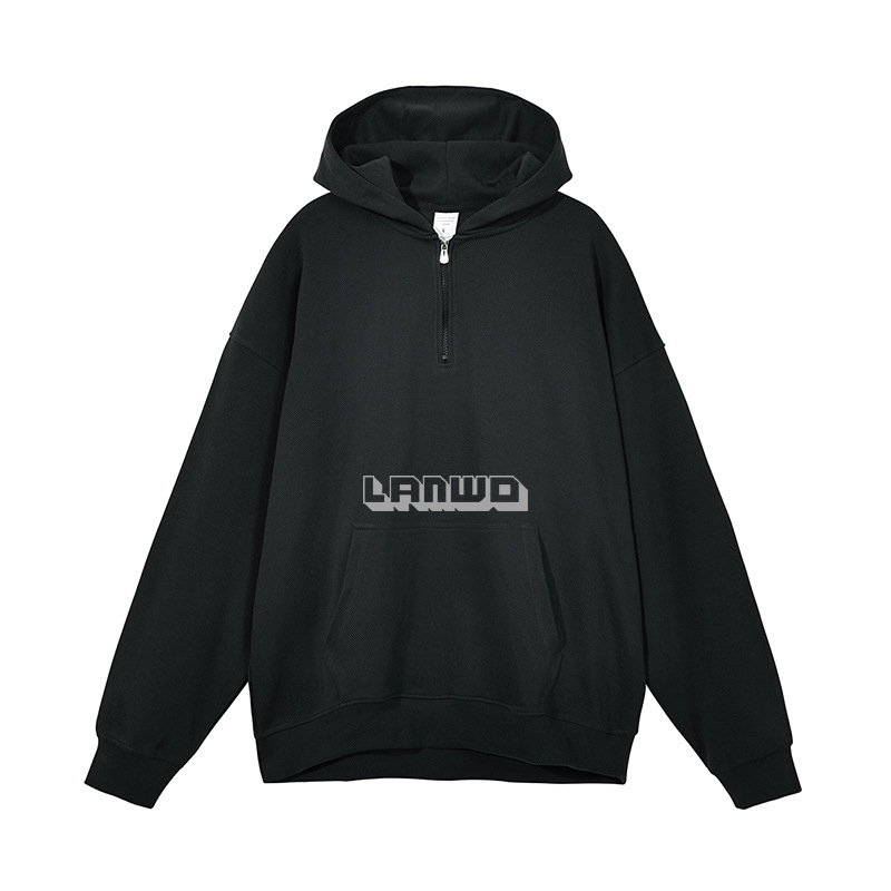 Winter French Terry Oversized 100% Cotton 400gsm Custom Logo Patch Embroidery Pullover Hoodies