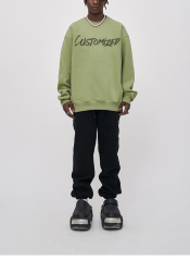 100% Cotton Pullover Hoodies Long-Sleeved Sports Crew-Neck Letters Printed Unisex Sweatshirt