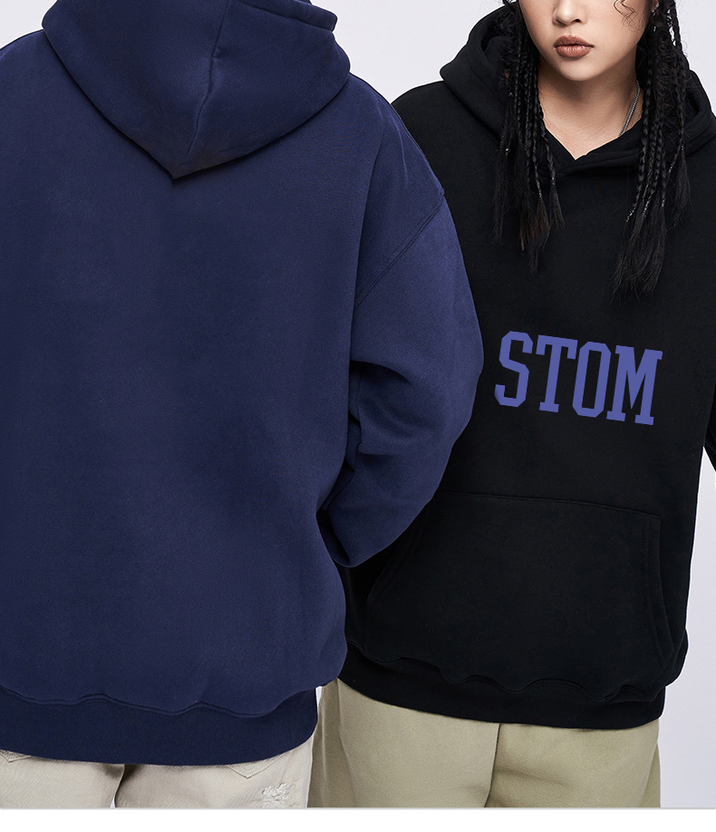 Hoodie Manufacturers Wholesale Custom Heavyweight Blank Men Orange Acid Wash Drop Shoulder Distressed 400gsm Hoodie